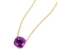GGYTMQL 10 * 10mm Crystal Pendant Necklace for Women Style Blue Green Yellow Colorful amethyste Citrine Gifts Jewelry