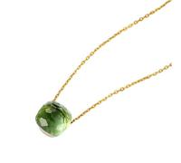 GGYTMQL 10 * 10mm Crystal Pendant Necklace for Women Style Blue Green Yellow Colorful amethyste Citrine Gifts Jewelry