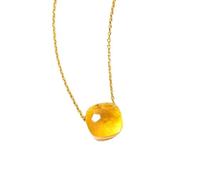 GGYTMQL 10 * 10mm Crystal Pendant Necklace for Women Style Blue Green Yellow Colorful amethyste Citrine Gifts Jewelry