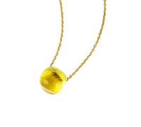 GGYTMQL 10 * 10mm Crystal Pendant Necklace for Women Style Blue Green Yellow Colorful amethyste Citrine Gifts Jewelry
