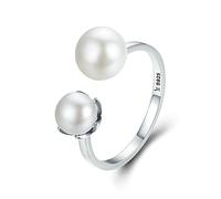GGYTMQL 100% Double Ball Finger Ring Adjustable Women Ring Luxury Jewelry