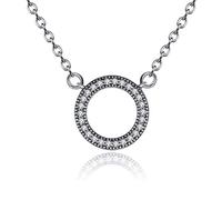 GGYTMQL 100% Real 925 Sterling Silver Lucky Circle Romantic Pendant Necklaces For Women Sterling-silver-jewelry