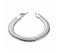 GGYTMQL 10mm snake link chain bracelet men fine 21cm bling flat snake bracelets bangles male gift
