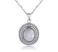 GGYTMQL 10x12mm big natural moonstone jewelry pendant necklace with chain for women anniversary party gifts Made in China