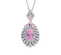 GGYTMQL 11 * 15mm green tourmaline pink quartz pendant necklaces for women gemstone jewelry gifts Made in China