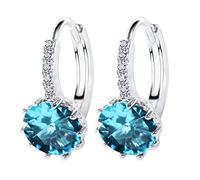 GGYTMQL 12 Style Optional Trendy Silver 925 Jewelry Gemstones Earrings For Women Short Style Ear Drops With 10mm Zircon Party