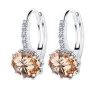 GGYTMQL 12 Style Optional Trendy Silver 925 Jewelry Gemstones Earrings For Women Short Style Ear Drops With 10mm Zircon Party