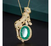 GGYTMQL 13 * 18mm Emerald Tourmaline Gemstone Pendant Necklace Women's Choker Necklaces Jewelry Gift