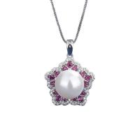 GGYTMQL 14mm white big pearl gemstone pendant necklace for women jewelry female accessories Made in China