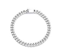 GGYTMQL 18K White Gold Simple Cuban Hip Hop Bracelet, Fashion Jewelry for Men and Women, Holiday Gift
