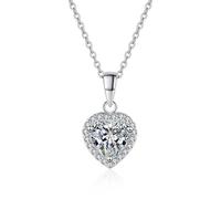 GGYTMQL 1ct Heart Cut moissanite Necklace for Women colorless Pendant 100% s925 Chain Jewelry