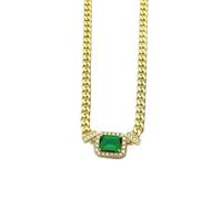 GGYTMQL 1CT Moissanite Emerald Gemstone Pendant Necklace Jewelry Gifts