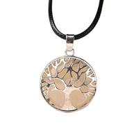 GGYTMQL 1PC Simple Natural Crystal Tree of Life Pendant Crystal Quartz Colourful Mineral Jewelry for Men Women Necklace DIY Gift-Malachite