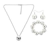 GGYTMQL 1Set Disco Ball Jewelry Necklace Bracelet Earrings for Parties Elegant Neck and Wrist Decorations Fashionable Accessories for Anniversaries Birthdays Weddings