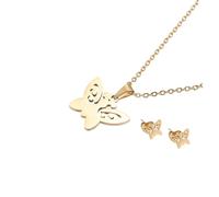 GGYTMQL 1Set Elegant Butterflies Jewelry Stunning Necklace Earrings for Ladies present for Weddings Anniversaries Special Occasions Timeless Design for Everyday Wear