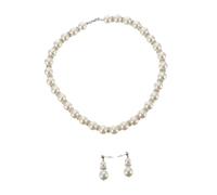 GGYTMQL 1Set Imitation Pearl Necklace Earring for Women Elegant Bridal Jewelry Accessories for Weddings Engagements and Special Events Beautiful present for Brides and Friends