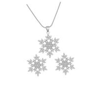 GGYTMQL 1Set Rhinestone Snowflake Necklace and Earring Elegant Crystal Jewelry for Weddings and Special Occasions Lightweight Design present for Women