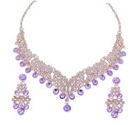 GGYTMQL 1Set Women Jewelry Set Rhinestone Necklace Earrings for Wedding Party Daily Wear Elegant Accessories Outfit present for Her