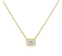 GGYTMQL 2 carats rectangle moissanite pendant necklace 100% 925 sterling silver emerald cut diamond necklace for women
