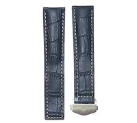 GGYTMQL 20 22mm Cow Leather Watch Strap for Monaco Series Men Quality Band Soft WatchBand for Wrist Bracelet (Color : with Silver Clasp-01, Size : 20mm)