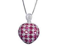 GGYTMQL 20 * 29mm ruby emerald sapphire heart-shaped pendant necklace for women gemstone jewelry female gift Made in China