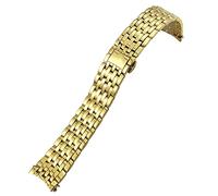 GGYTMQL 20mm 16mm 19mm Stainless Steel Watchband Replacement for Omega De Ville Prestige Orbis Edition Watch Strap Metal Glossy Bracelet (Color : Rose Gold, Size : 19mm)