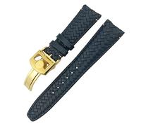 GGYTMQL 20mm 21mm 22mm Genuine Leather Woven Cowhide Leather Strap for Pilot IW394005 IW3777 Blue Soft Watch Strap, 21 mm, Leather