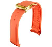 GGYTMQL 20mm 22mm Curved End Rubber Watch Band for Omega Seamaster Watch Straps with Folding Buckle Luxury Bracelets Silicone Watchbands