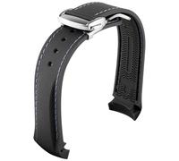 GGYTMQL 20mm 22mm Curved End Rubber Watch Band for Omega Seamaster Watch Straps with Folding Buckle Luxury Bracelets Silicone Watchbands