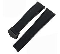 GGYTMQL 20mm 22mm Watch Bracelets Canvas Nylon Leather Watch Strap Fold Buckle Black Watch Band，For CARRERA AQUARACER Series Watch Band Replace