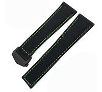 GGYTMQL 20mm 22mm Watch Bracelets Canvas Nylon Leather Watch Strap Fold Buckle Black Watch Band，For CARRERA AQUARACER Series Watch Band Replace