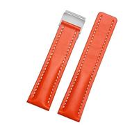 GGYTMQL 22mm 24mm Genuine Leather Strap Watch Band For Breitling mens watch cow leather bracelet with Deployment buckle