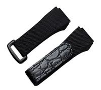 GGYTMQL 25mm Men Nylon Fabric with Leather Watchband for Richard Watch Mille Strap Band Bracelet Buckle for Spring Bar Version (Color : Blue, Size : 25mm)