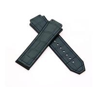 GGYTMQL 25Mm X 19Mm Replacement Black Silicone Rubber Watch Band Strap Slub Pattern Strap-Light Blue/Grey