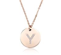GGYTMQL 26 Letter Necklace Women silvery Plated Round Crystal Alphabet Pendant Choker Fashion Jewelry New Gift to Girl