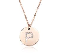 GGYTMQL 26 Letter Necklace Women silvery Plated Round Crystal Alphabet Pendant Choker Fashion Jewelry New Gift to Girl