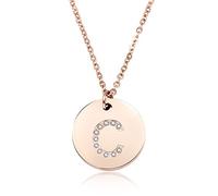 GGYTMQL 26 Letter Necklace Women silvery Plated Round Crystal Alphabet Pendant Choker Fashion Jewelry New Gift to Girl