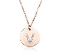 GGYTMQL 26 Letter Necklace Women silvery Plated Round Crystal Alphabet Pendant Choker Fashion Jewelry New Gift to Girl