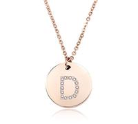 GGYTMQL 26 Letter Necklace Women silvery Plated Round Crystal Alphabet Pendant Choker Fashion Jewelry New Gift to Girl