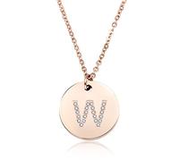 GGYTMQL 26 Letter Necklace Women silvery Plated Round Crystal Alphabet Pendant Choker Fashion Jewelry New Gift to Girl