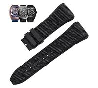 GGYTMQL 28mm Nylon Genuine Leather Silicone Watch band Black Blue Folding Buckle Watch Strap For Franck Muller V45 Series Watchbands