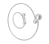 GGYTMQL 2pcs Pearl Choker Necklace Set Women's Fashion Jewelry Bridal Necklace Bracelet Elegant Hand Jewelry for Special Occasions