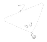 GGYTMQL 2Pcs Pearl Jewelry Set for Women Unique Gourd Shaped Earrings and Necklace Elegant for Weddings Birthdays Mothers Day and Parties