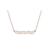 GGYTMQL 3 Color Hearts Necklace Solid Love Chain Necklaces For Women Wedding Jewelry Gifts