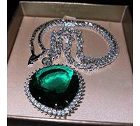 GGYTMQL 30x30mm Pendant Ocean Heart Necklace Color aaaaawedding Engagement Long Necklace for Women