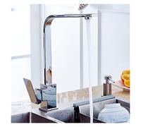 GGYTMQL 360 Degree Rotation Matte Black Kitchen Faucets Deck Mounted Hot and Cold Water Mixer Spout Single Handle Water Taps(Matte Black)