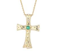 GGYTMQL 5 * 5mm ruby emerald -color cross pendant necklace women's jewelry female gift Made in China