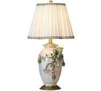 GGYTMQL 67 cm high Large Oriental Ceramic Table Lamp Creative Enamel CraftChinoaserie style lamps Bedroom Bedside Lamp China Antique Office Reading Lamp
