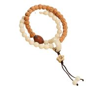 GGYTMQL 8mm Bracelet White Jade Bodhi Root HandString Double Circle Buddha Beads Rosary
