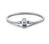 GGYTMQL 90% 925 Charms Bracelet For Women Fine Jewelry Thick 3.0Mm Soft/smooth Snake Bone Basic Chain Bracelet 16-23cm